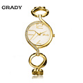 Grady brand New women fashion watch stainless steel golden bracelet free shipping
