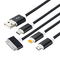USB Cable Micro usb Type C or 8 pin cable Sync Data Charger For iPhone iPad