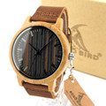 BOBO BIRD A23H08 Lovers Natural Wood Bamboo Watches Womens Vintage Wooden Watch With Genuine Leather Band