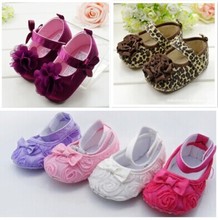 Cute Crib Shoes PreWalkers First Walker Brown Leopard Flower Velcro For Baby Girl Kids
