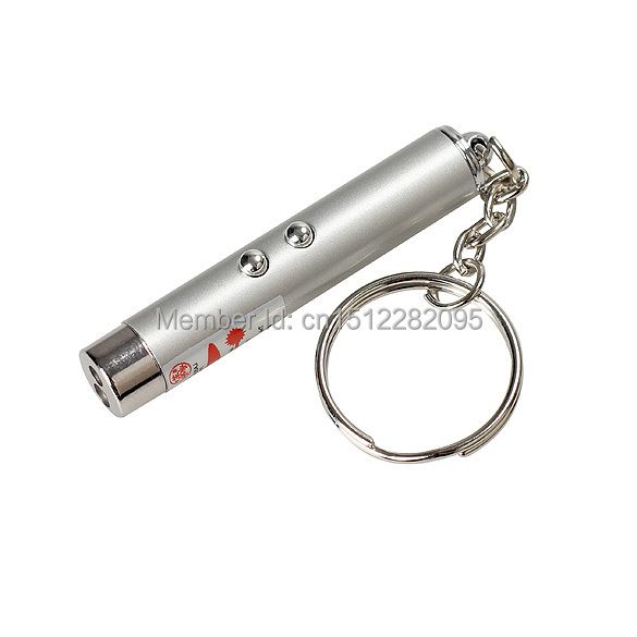 Гаджет  Mini 2in1 Laser Torch Flashlight Portable LED Light Torch Keychain Silver  E2shopping None Свет и освещение