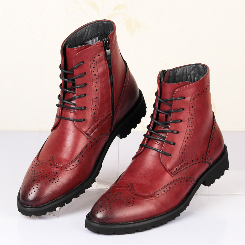 Hot sale men genuine leather brogues oxfords ankle riding boots men dress shoes size 39 43-in ...