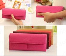 women’s PU envelope clutch bag long leather Wallet Ladies designer Purse Checkbook Handbag WB489