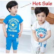 2015 New children clothing set stars boys clothing sets summer Boys baby sets t shirt short
