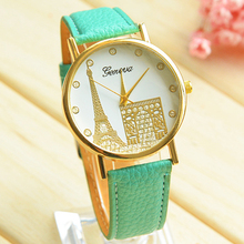 2015 summer newest women s fashion watches High quality leather quartz watch Simple printing Watch Tower