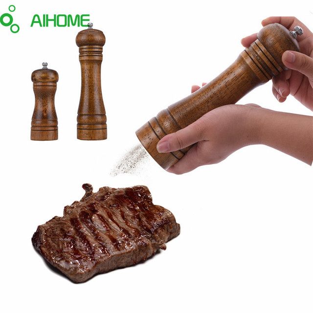 AIHOME Деревянные Соль и Перец Шлифовальные Соль И Перец и Измельчители специй Мельницы Руководство Мельница Для Перца 2 Размеры Творческая Кухня инструменты