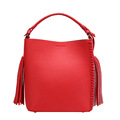 QIANGSHILI Brand Fashion Knitting Casual Tote Genuine Leather Tassel shoulder Luxury Handbags Women Bags Designer High