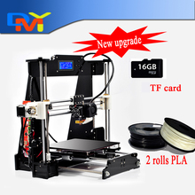 2016 Upgraded Quality High Precision Reprap Prusa i3 DIY 3d Printer kit with 2 Rolls Filament 8GB SD card and LCD for Free