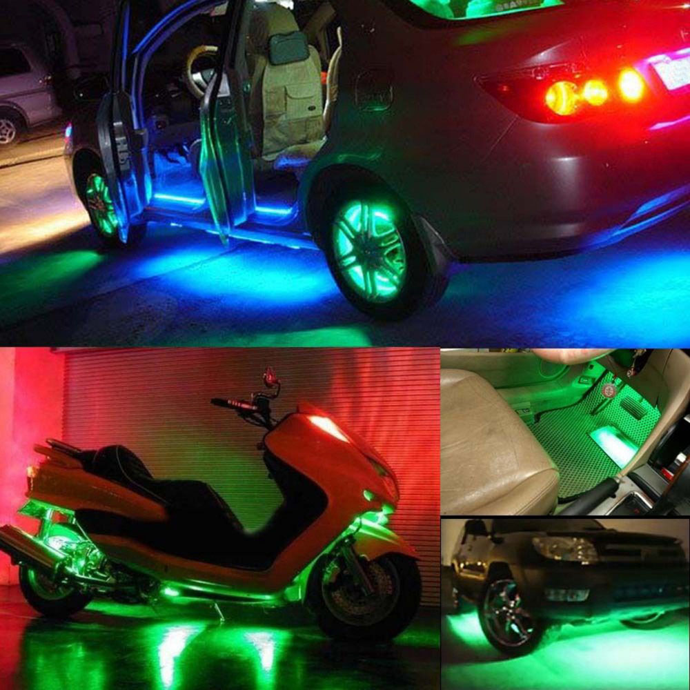 2X Vivid Green 5M Waterproof 300 LED 3528 SMD Car Boat Flexible Light Strip 12V