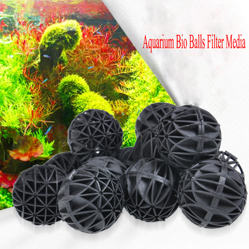 50-200Pcs Aquarium Fish Tank Filter Bio Ball Clean For Canister With Landing Net 