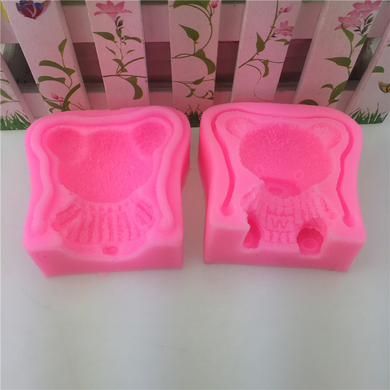 Molde de Fondant en Forma de Oso 3D Molde de Caramelo No Pegajoso Molde de Caramelo Herramienta para Hornear Pasteles Molde de Chocolate Molde de Pastel de Silicona Molde de Jab/ón Reutilizable