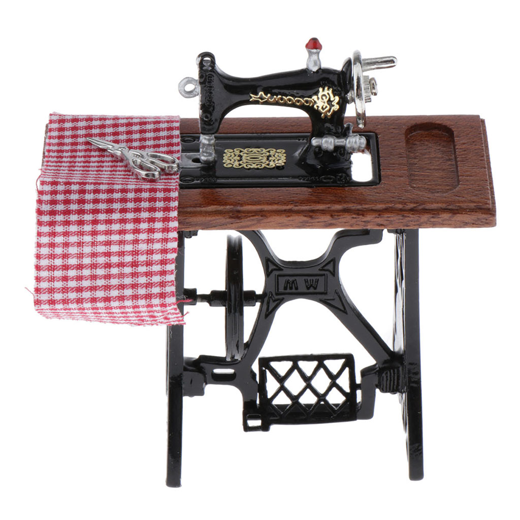 Dollhouse miniature furniture mini sewing machine table cloth decor 1:12 toy Sa 