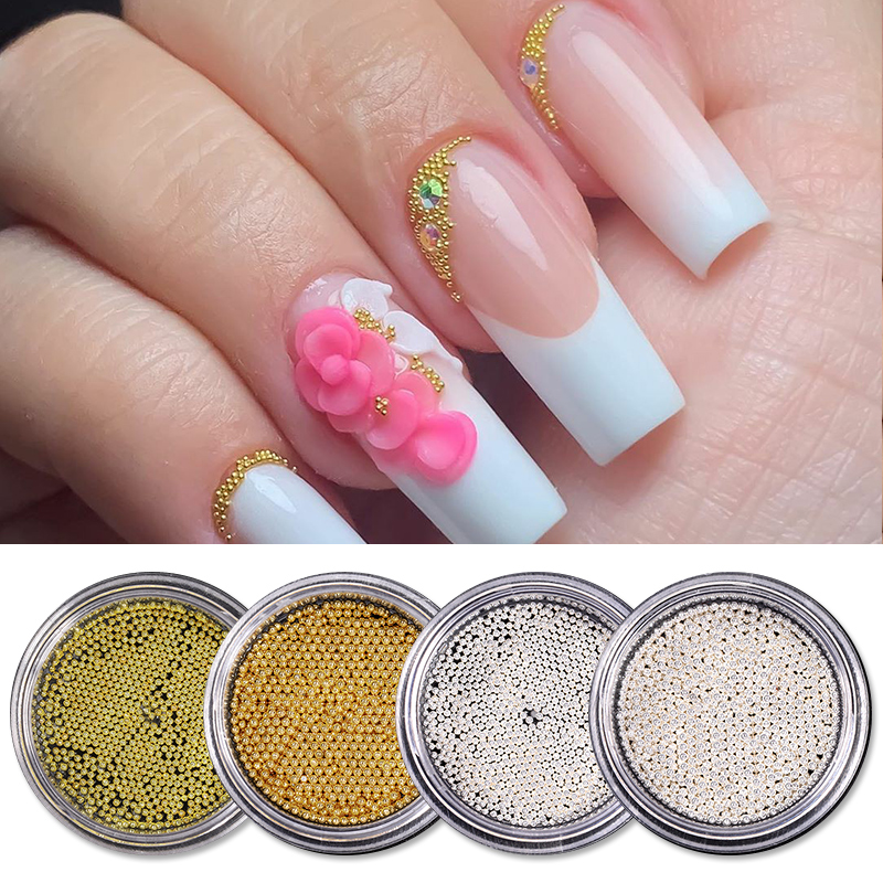 1 Wheel Nail Art Tiny Metal Stainless Steel Beads 6 Sizes Gold Silver Rose  Gold Manicure Steel Ball Nail Design for Gel Nails Sewing & Fiber Macrame  