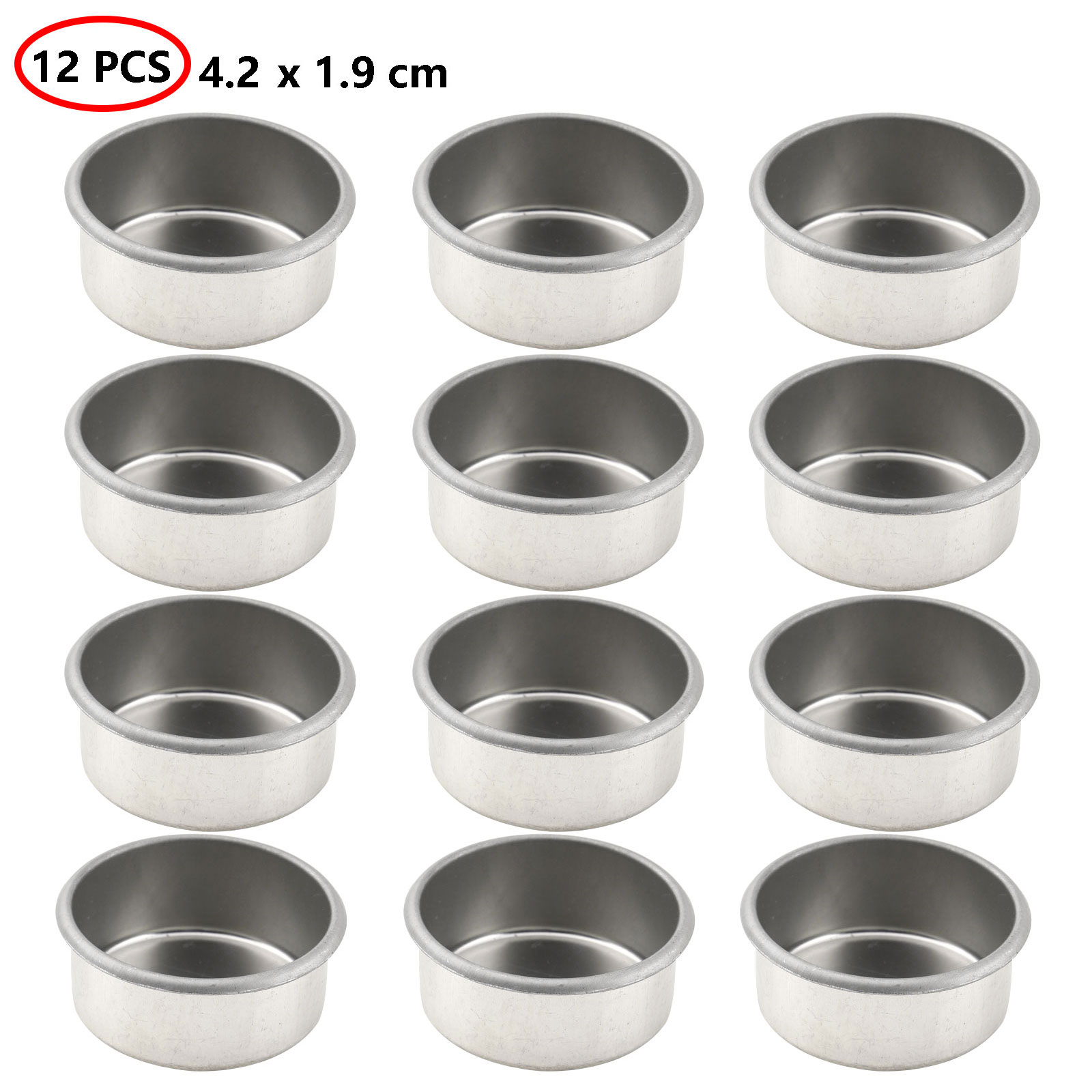 Description Picture 3 of item12 Pcs Mini Candle Jars Round Metal Candle Cups Tea Light Tins DIY Tealight Holders Home Decor DIY Handmade Candle Containers