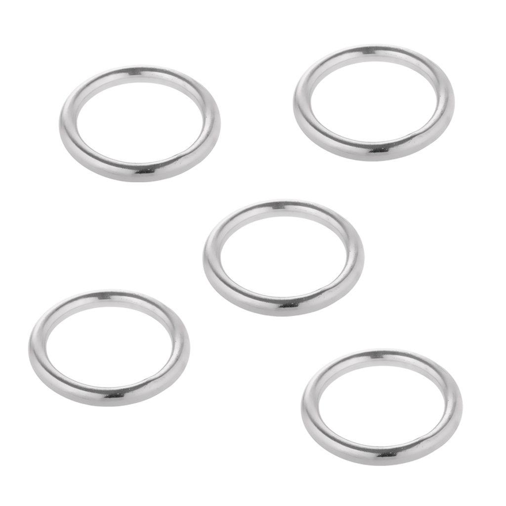 5pcs Smooth Welded Polished 304 Stainless Steel O Rings Marine Sail Boat Fitting 