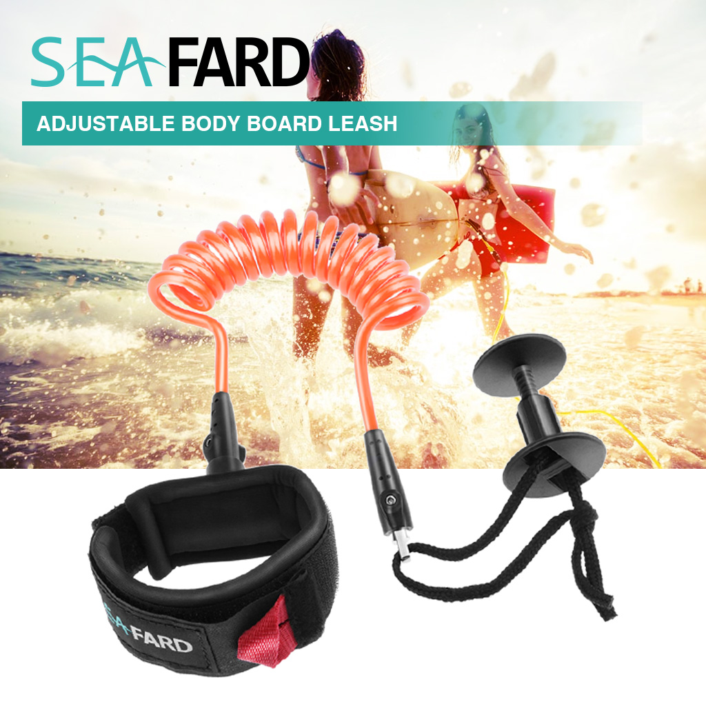 Body Board Leash 5 Ft 5.5mm Coiled Wrist Bicep Leash for Surfboard Surfing 