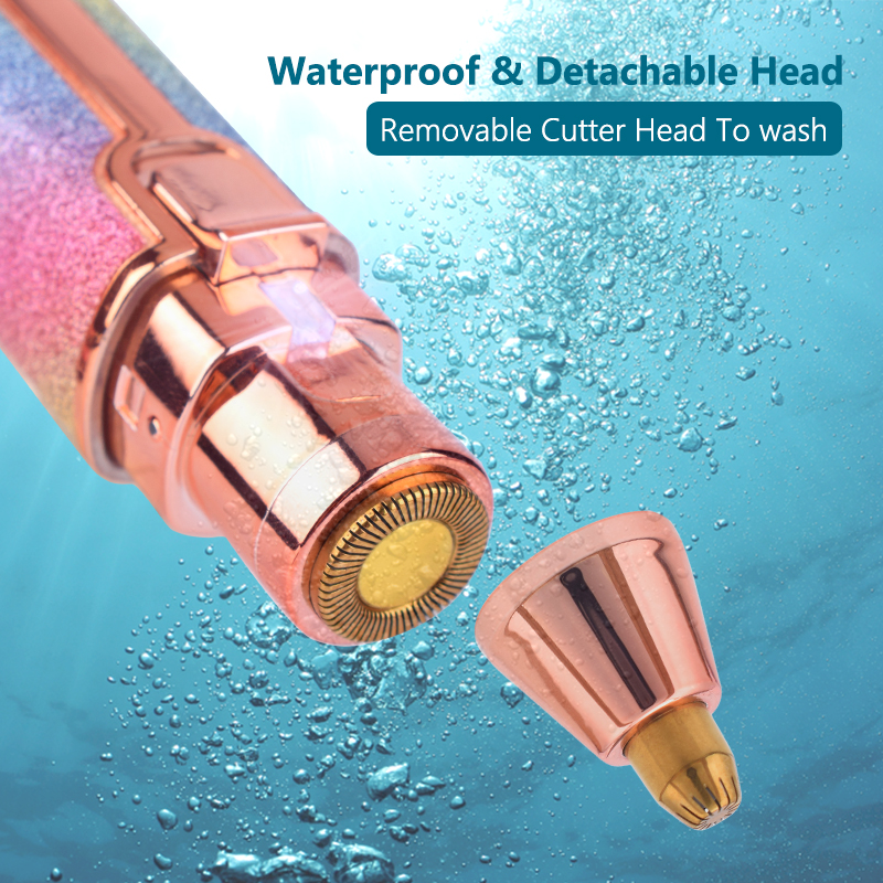 Women Electric Eyebrow Trimmer 2 in 1 Battery Epilator Portable Facial