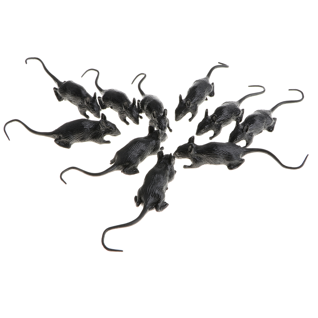 10 Pieces Vivid Soft Rubber Mouse Figure Reptile Toy Collection Props 8x2cm 