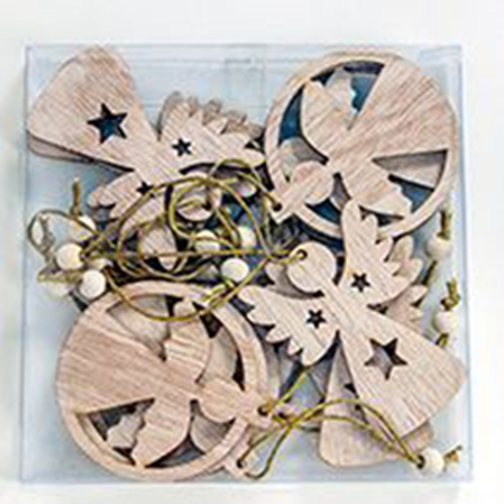 hanging ornament diy wooden hollowed decoration christmas small