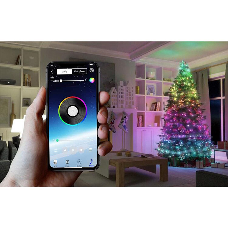 2020 Christmas Tree Decoration Light Custom LED String Lights App Remote Control 