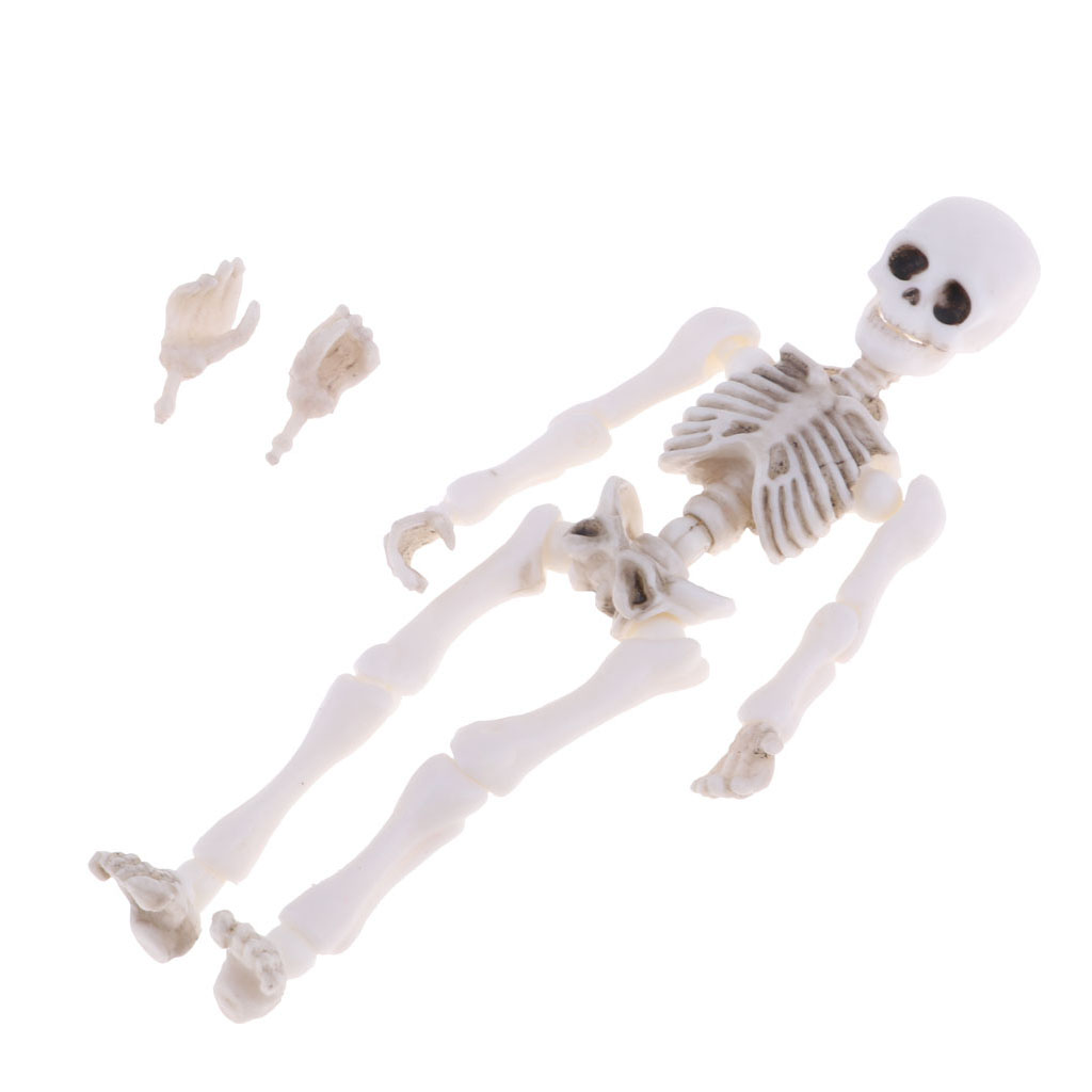 MagiDeal Mini 8.7cm Skeleton Figures Doll Toy Dollhouse Life Scenes Decor 