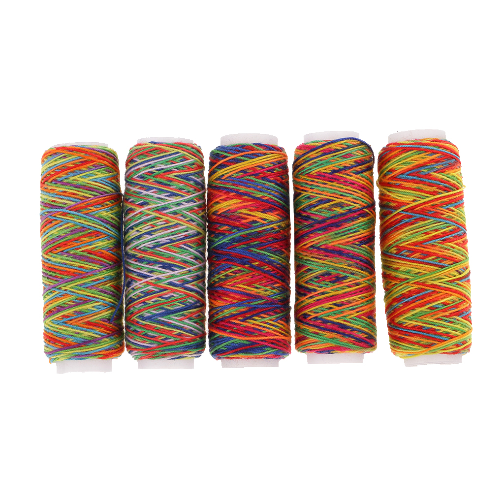 5 x Rainbow Color Hand Quilting Embroidery Thread for DIY Sewing Accessories 