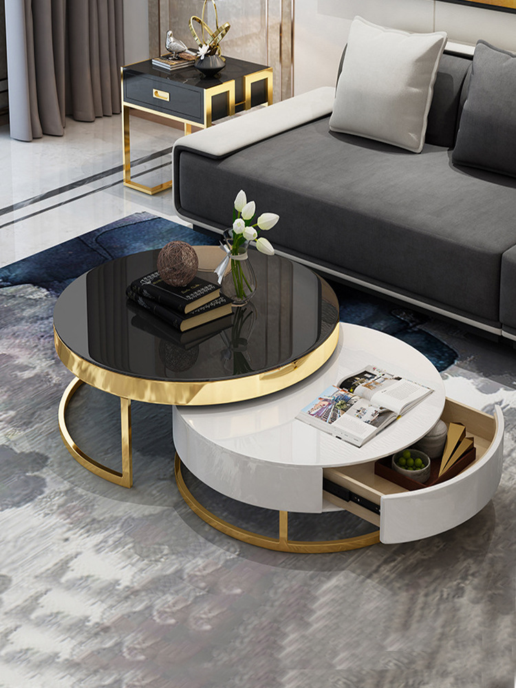 Mesa de té plegable para sala de estar mesa de centro de vidrio Mesa