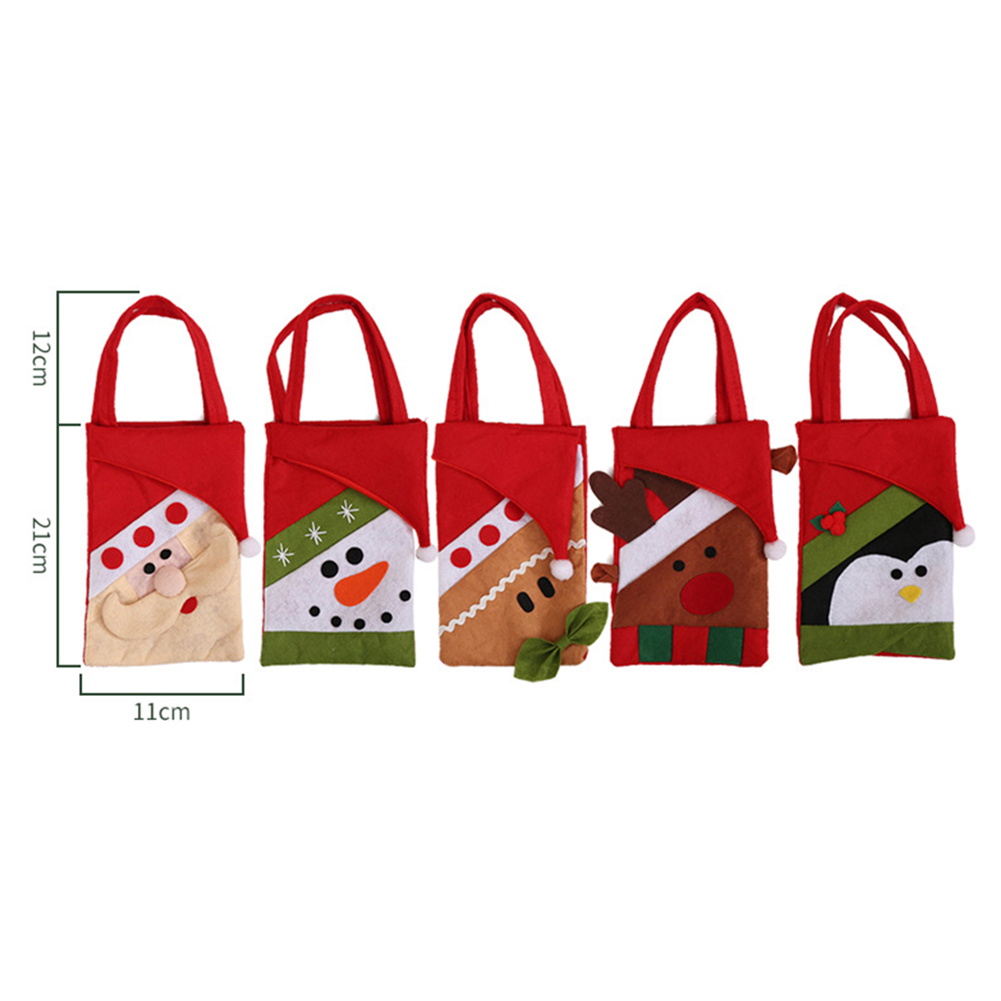 1 pcs christmas gift bag cartoon santa snowman elk penguin candy