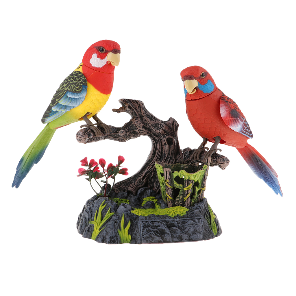 Singing Chirping Bird with Motion Sensor Activation Pronunciation Kids Electric Animal Toy Shiker Electronic Talking Repeating Parrot