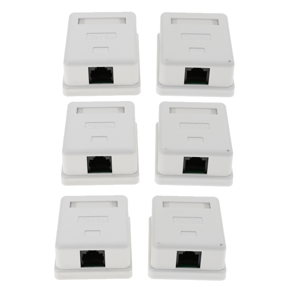 RJ45 Surface Mount Box Network LAN Ethernet Modular Keystone Jack 8P8C White