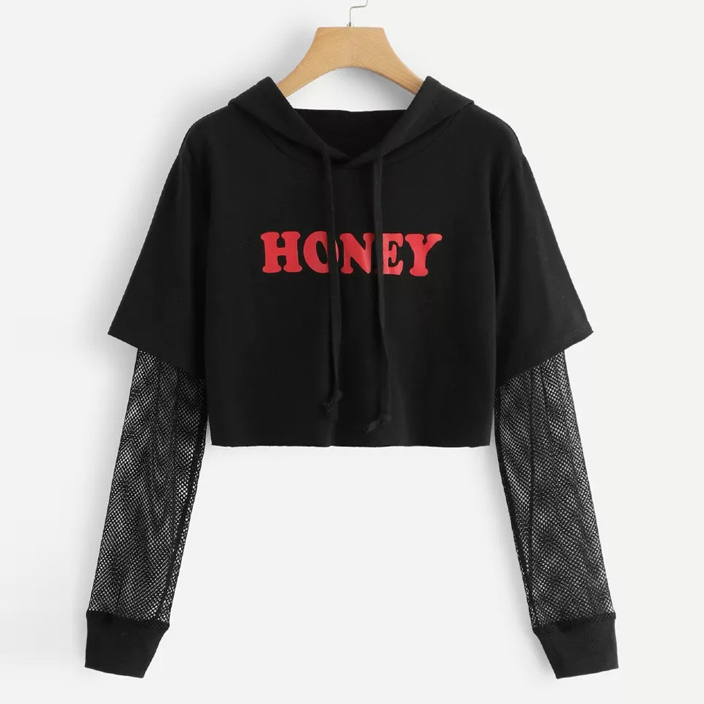 long sleeve hoodie crop top