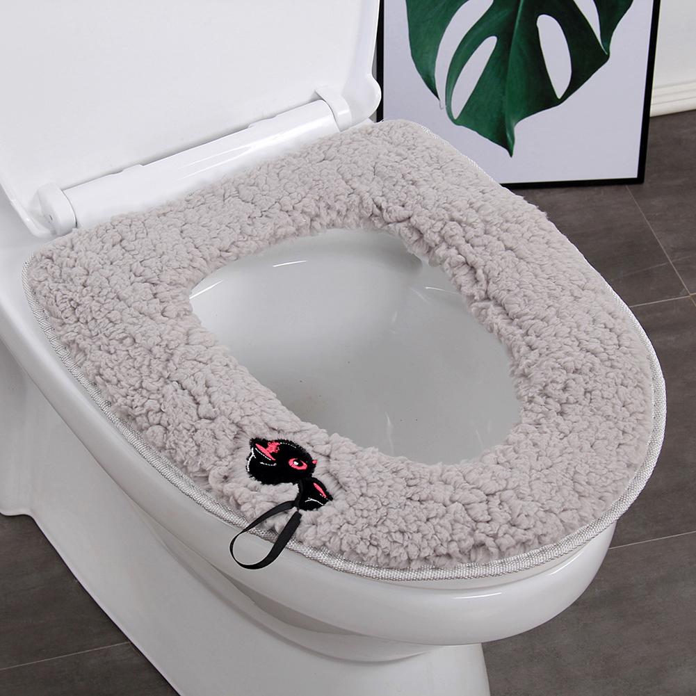 Funda para asiento de inodoro Aulley con almohadillas el/ástica lavable suave gruesa