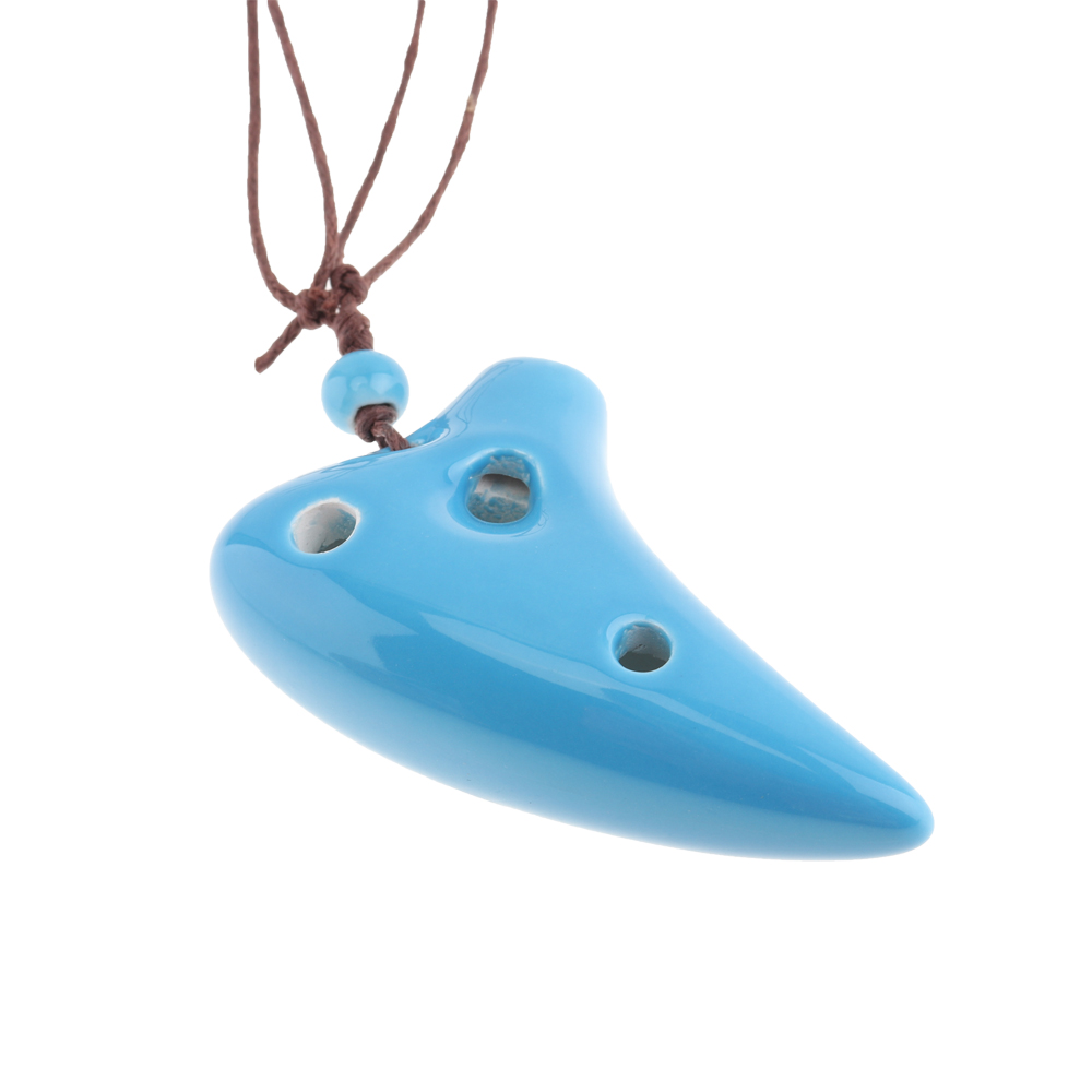 Description Picture 4 of itemMini 6 Holes Alto Tone C Necklace Ocarina Ceramic Black Pottery Flute Instrument with Hang Rope 4 Colours Optional