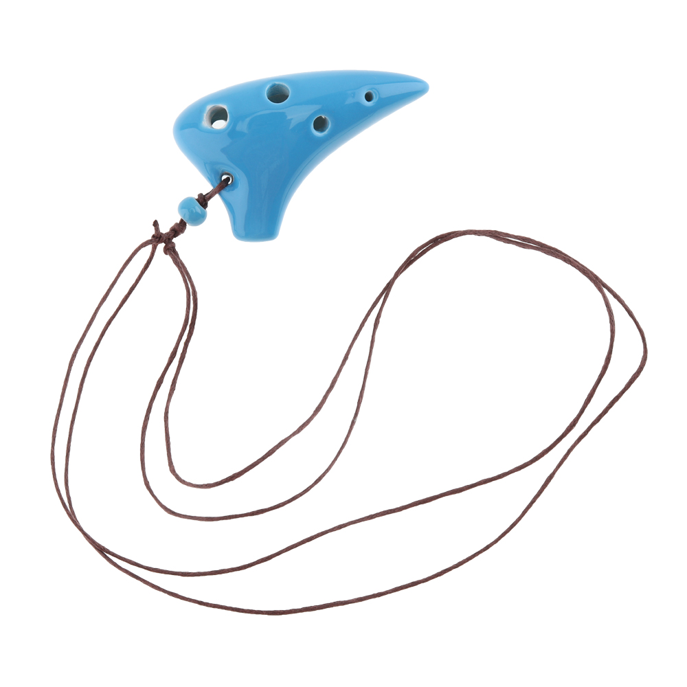 Description Picture 3 of itemMini 6 Holes Alto Tone C Necklace Ocarina Ceramic Black Pottery Flute Instrument with Hang Rope 4 Colours Optional