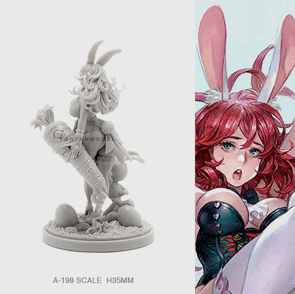 Details about   Unpainted 38MM Rabbit Beauty Girl Resin Figure Model Kit Unassembled GK 