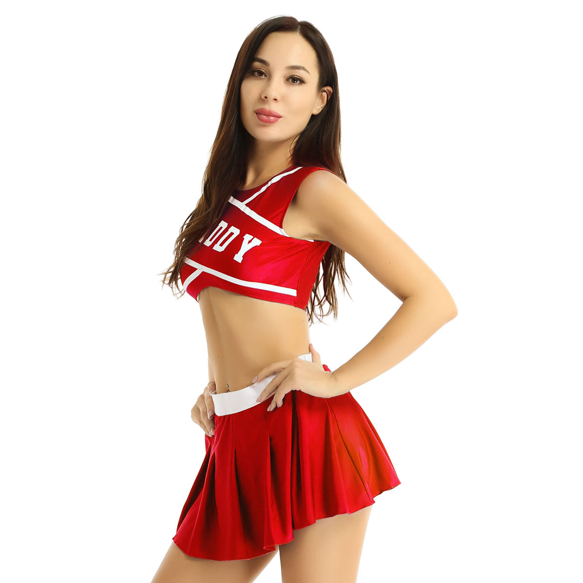 Women Cheerleader Costume School Girl Sexy C