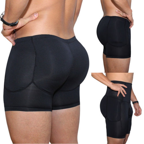 Description Picture 3 of itemNew Black Brief Men Padded Butt Booster Enhancer Hip-up Boxer High Waist Skinny Panties Underwear Brief Plus Size S-3XL