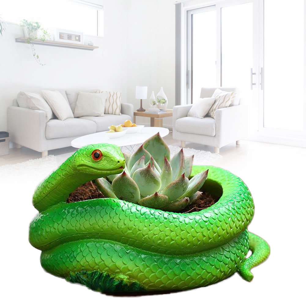 creative serpentine snake shape flower plant potted pots flower