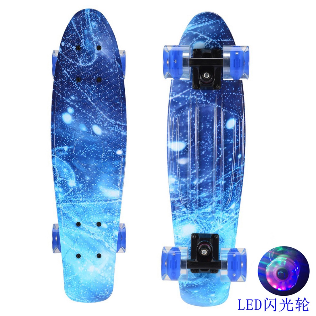 Mini Cruiser 22" LED Skateboard Komplett Board Pennyboard Funboard Deckboard TOP 