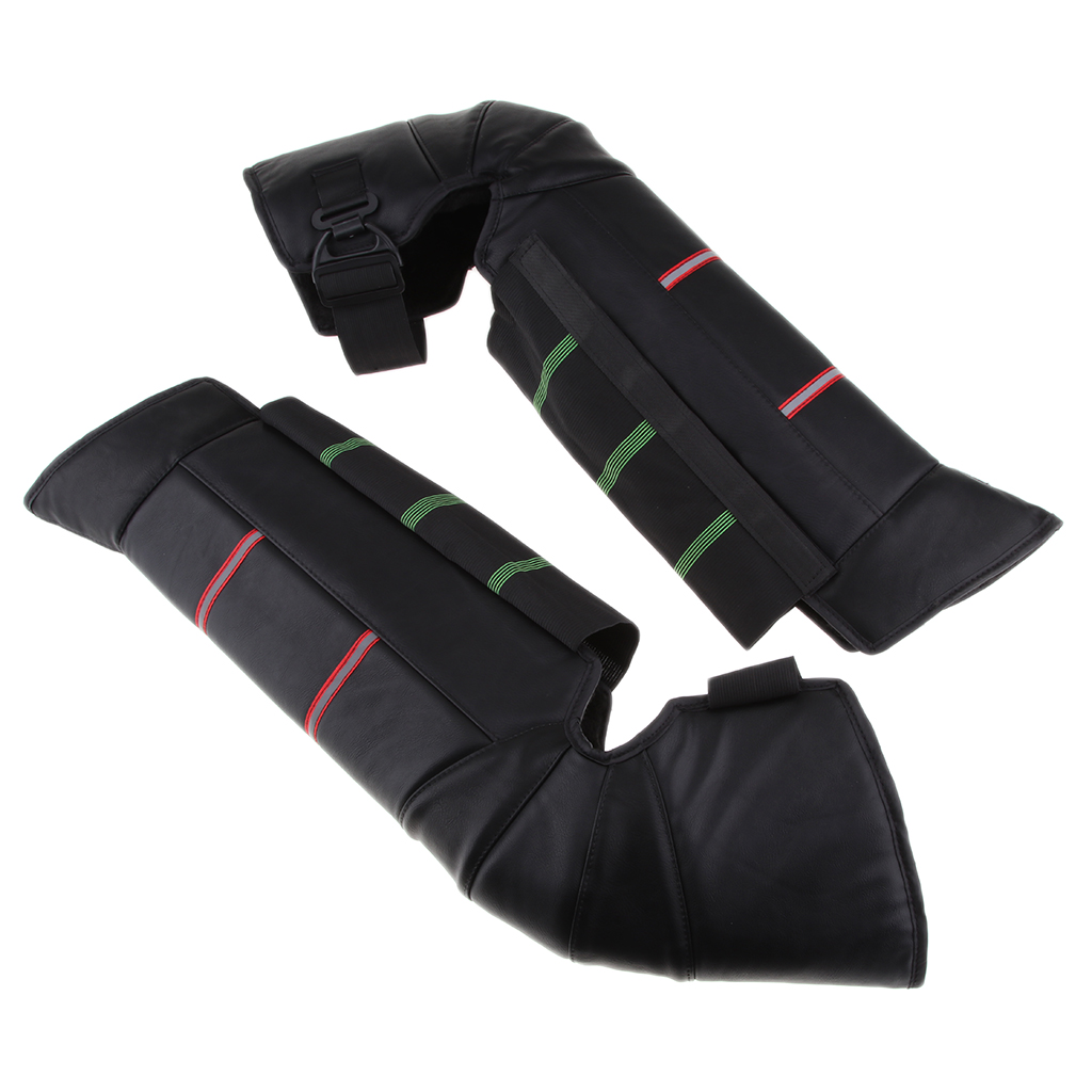 1 Pair Windproof Leg Gaiter Warm Leggings Covers Full Chaps Reflective Portable Motocross Knee Shin Pads Protection for Riding Skating Cycling 