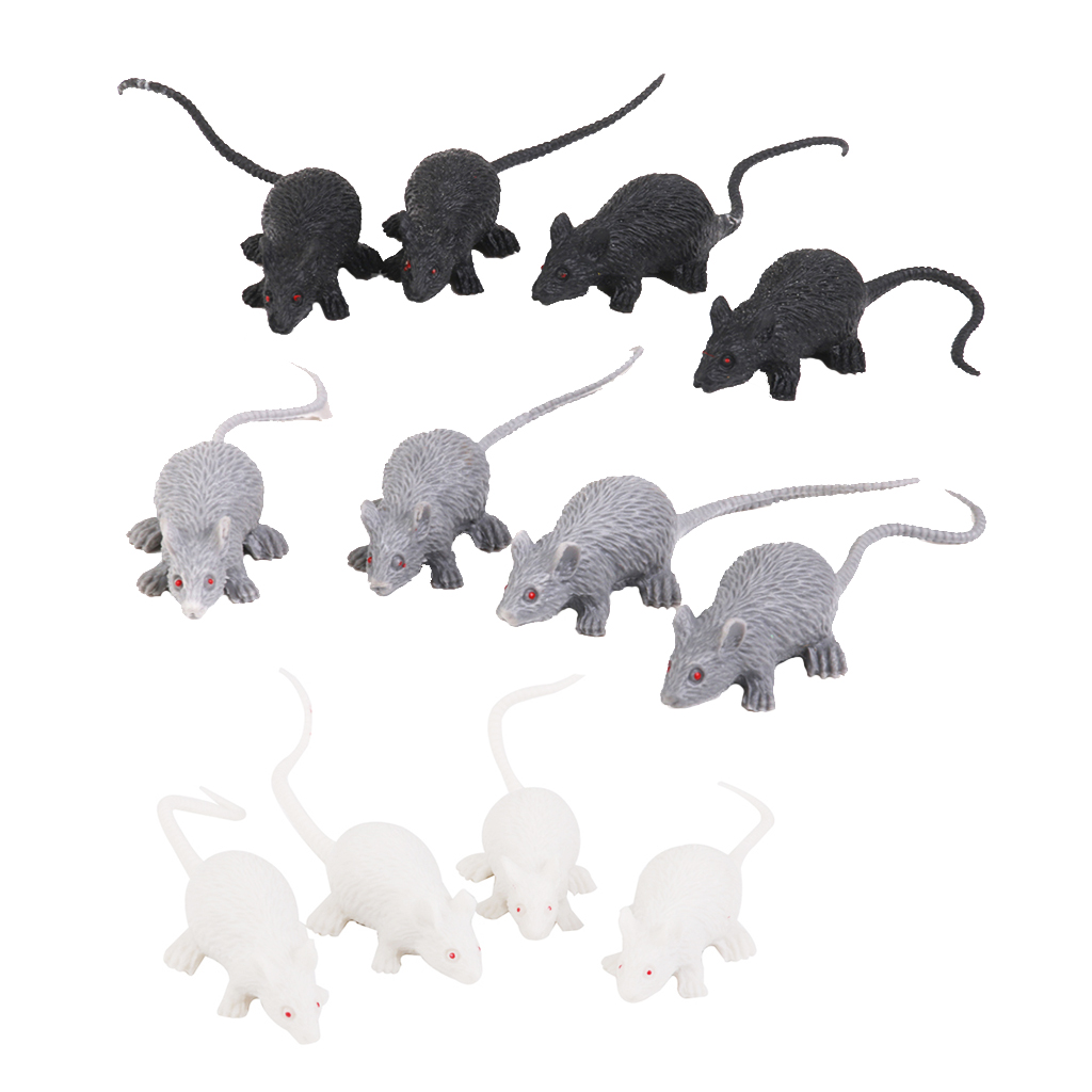3 Sizes Halloween Party Horror Black Plastic Mice Rats Party Bag Favour Toys FG 