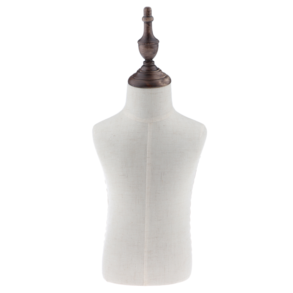 2 Years Old Infant Toddler Mannequin Body Torso Store Display Dress Form White Linen Fabric Cover with Mount Hole