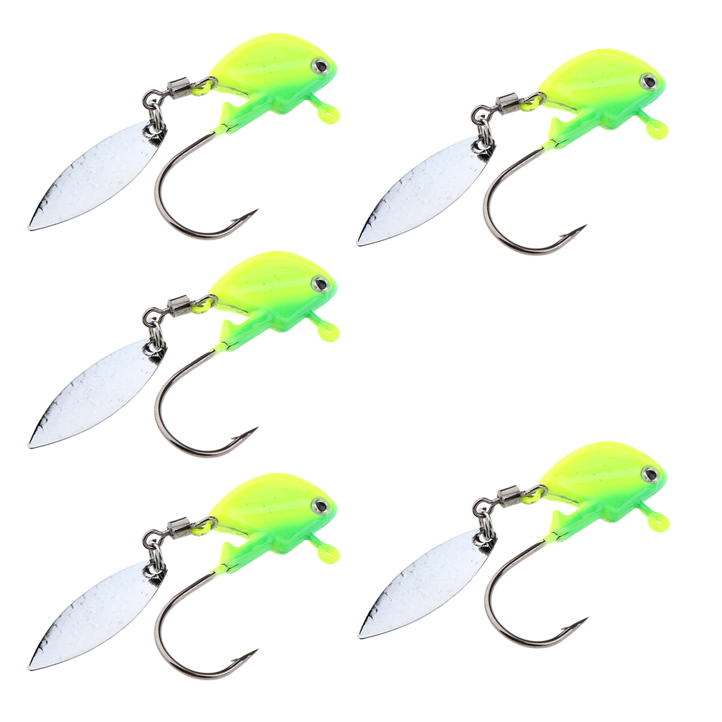 Perfeclan Pack of 10pcs Willow Bladed Jigs Saltwater Jig Head with Ball Head
