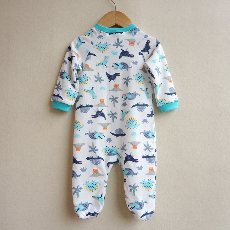 Description Picture 5 of itemBaby clothes pajamas double-headed zipper jumpsuit newborn baby boys romper cotton romper infants baby coverall 3-18M feetcover