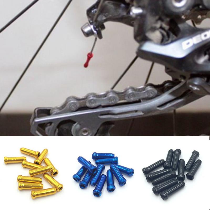 10Pcs Bike Bicycle Brake Bicycle Derailleur Shifter Cable End Cap Crimp Tips Kit