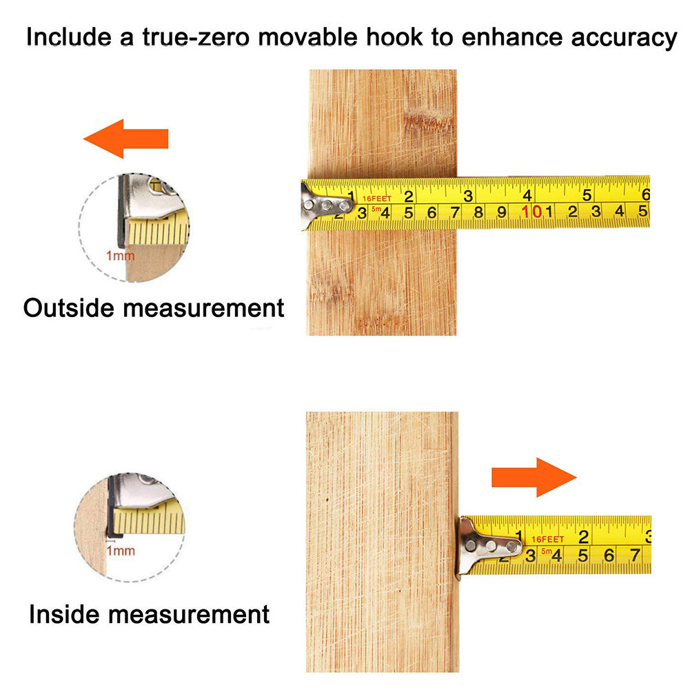 5m Retractable Self-Lock Measure Measuring Tape Ruler Construction Carpenter 