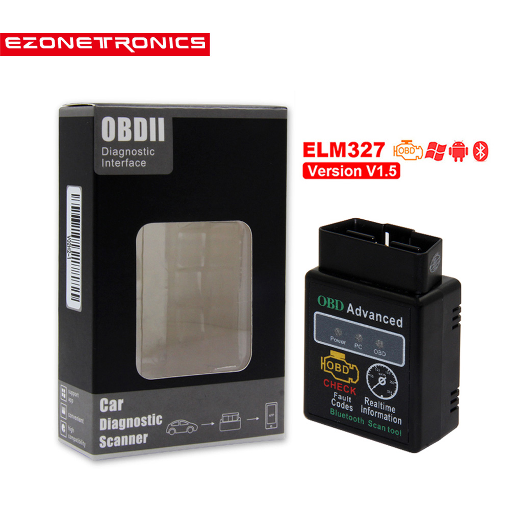 OBD2 ELM327 Bluetooth V1.5 OBD2 автомобильный диагностический инструмент  сканер ELM 327 OBDII адаптер Автомобильный сканер считыватель кодов для ...