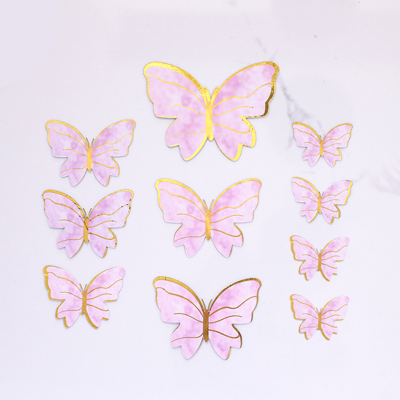 10pcs Double Side Butterfly Cupcake Topper