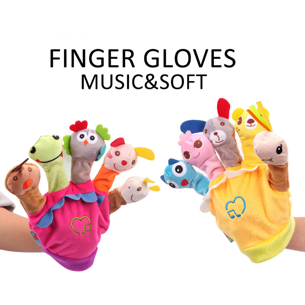 cute cartoon animal doll kids glove hand puppet soft plush toys