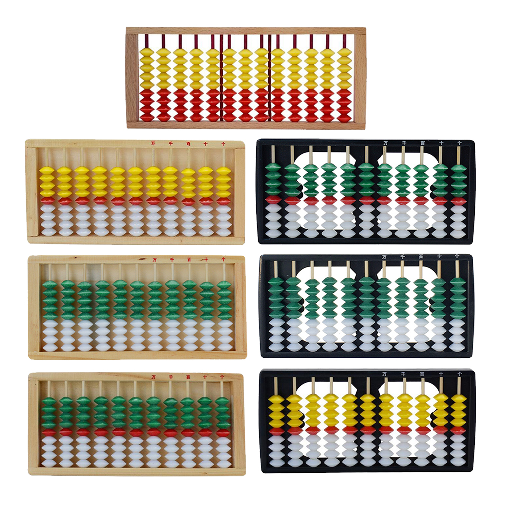 Small Size 11 Column Plastic Chinese Traditional Abacus for Kids Green 